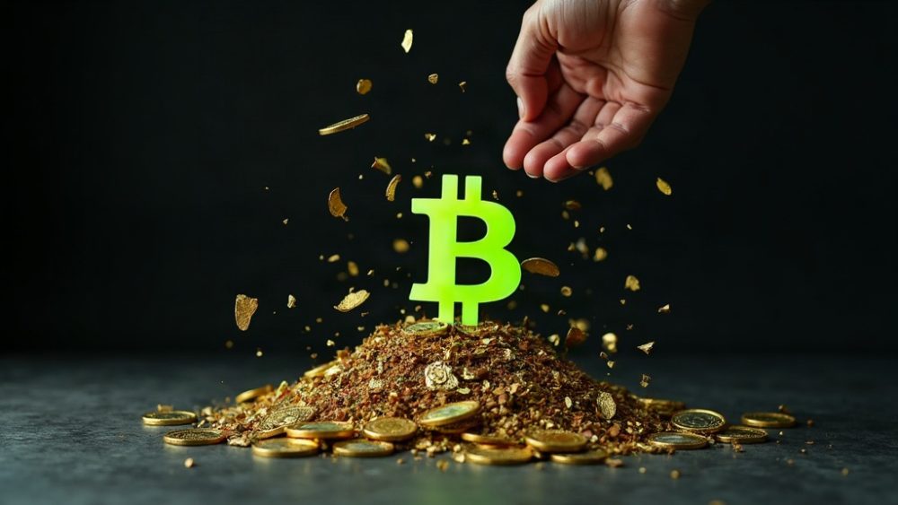Candado roto junto a monedas Bitcoin y llave digital representando vulnerabilidad de seguridad