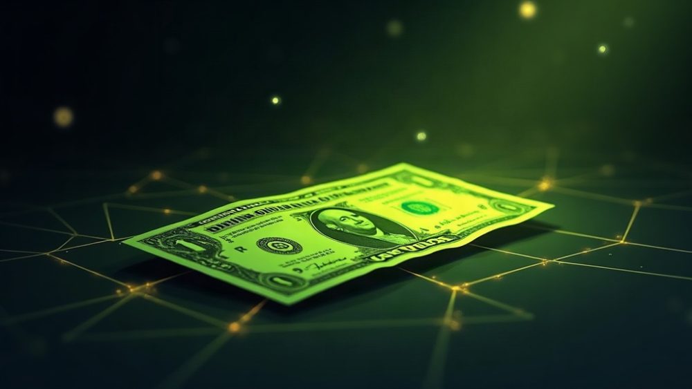 Certificado de acción convirtiéndose en token con logos de cadenas blockchain