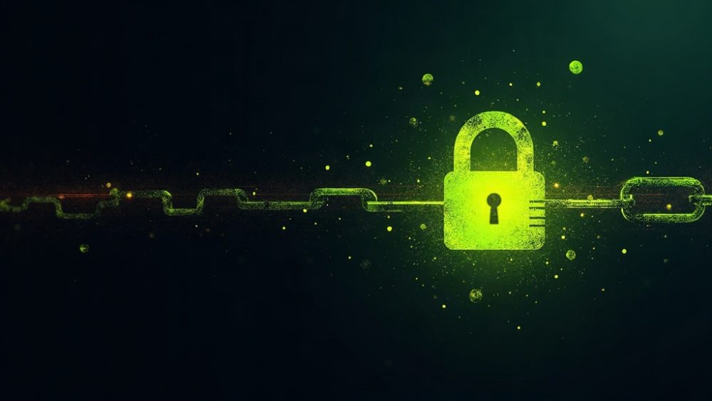 Candado roto y cadena de bloques fragmentada representando hack de wallet de hardware
