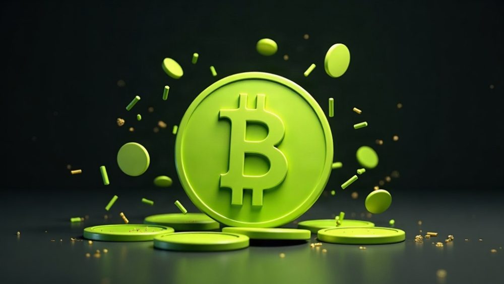 Moneda PONS con vela verde explosiva rompiendo máximo histórico