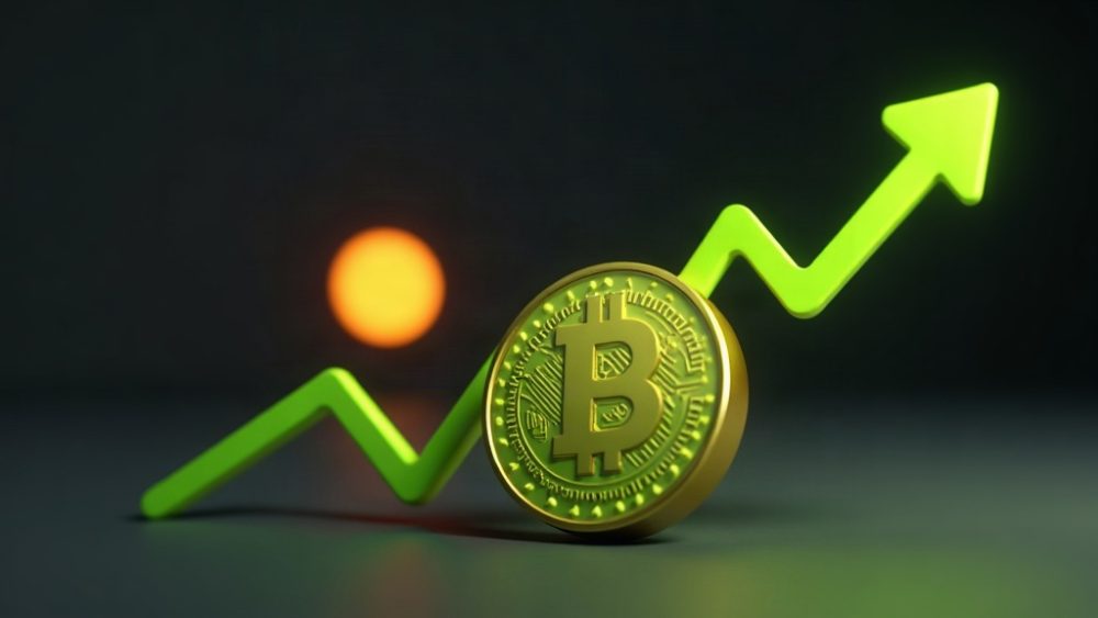 Moneda PONS ascendiendo sobre gráfico alcista con logo de Binance