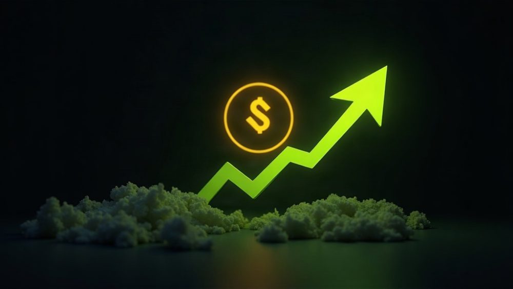 Token PONS subiendo en gráfico con flecha verde y portal Binance