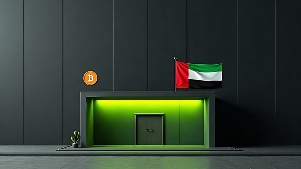 Edificio de Standard Chartered con símbolos de Bitcoin y Ethereum