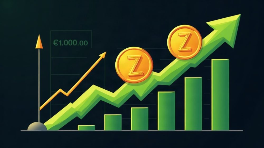 Moneda Zcash cruzando $1,000 con flujos institucionales entrantes