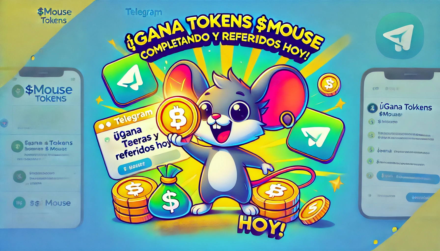 Gana tokens $MOUSE completando tareas y referidos en Telegram